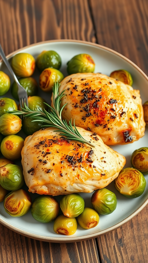Herb-Roasted Chicken with Crispy Brussels Sprouts