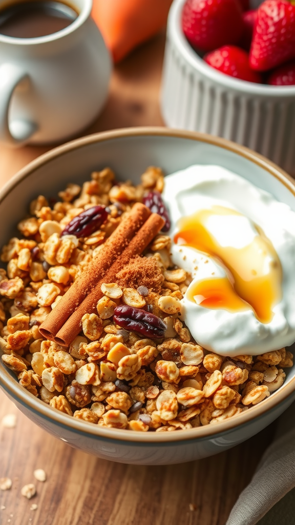 Healthy Low-Sugar Granola with Greek Yogurt
